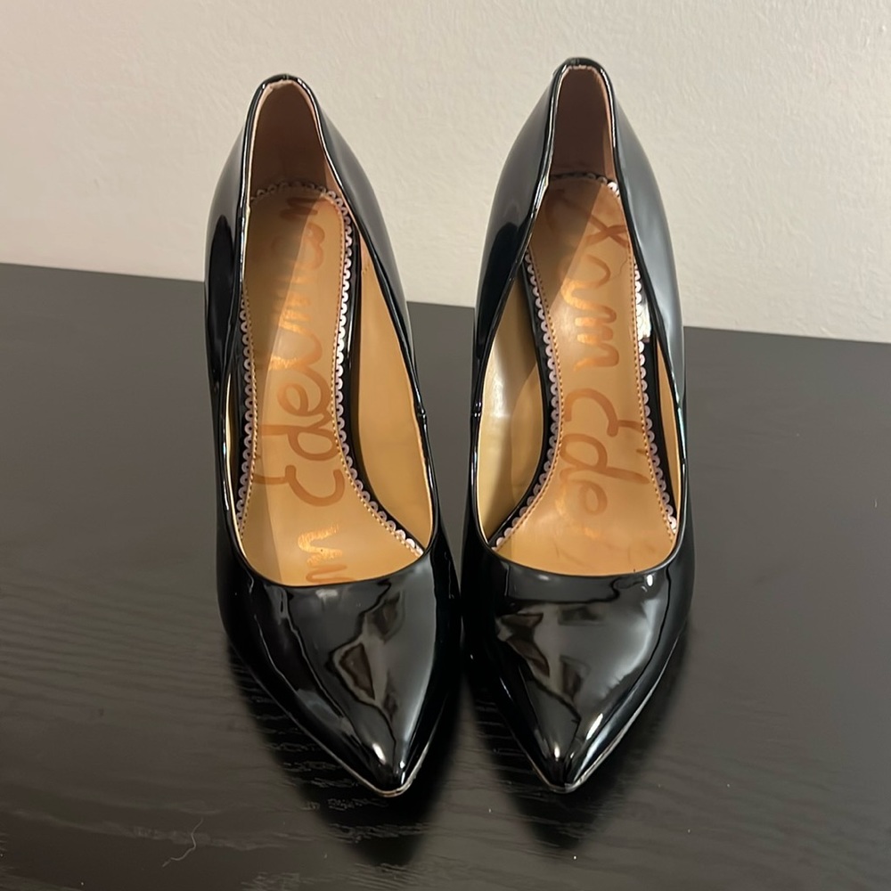 Sam Edelman Danna Pointed Toe Heel, Black Patent Leather, Size 8